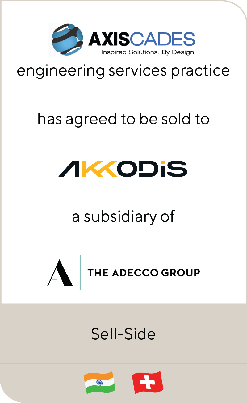 AXISCADES engineering services practice has agreed to be sold to Akkodis, a subsidiary of The Adecco Group