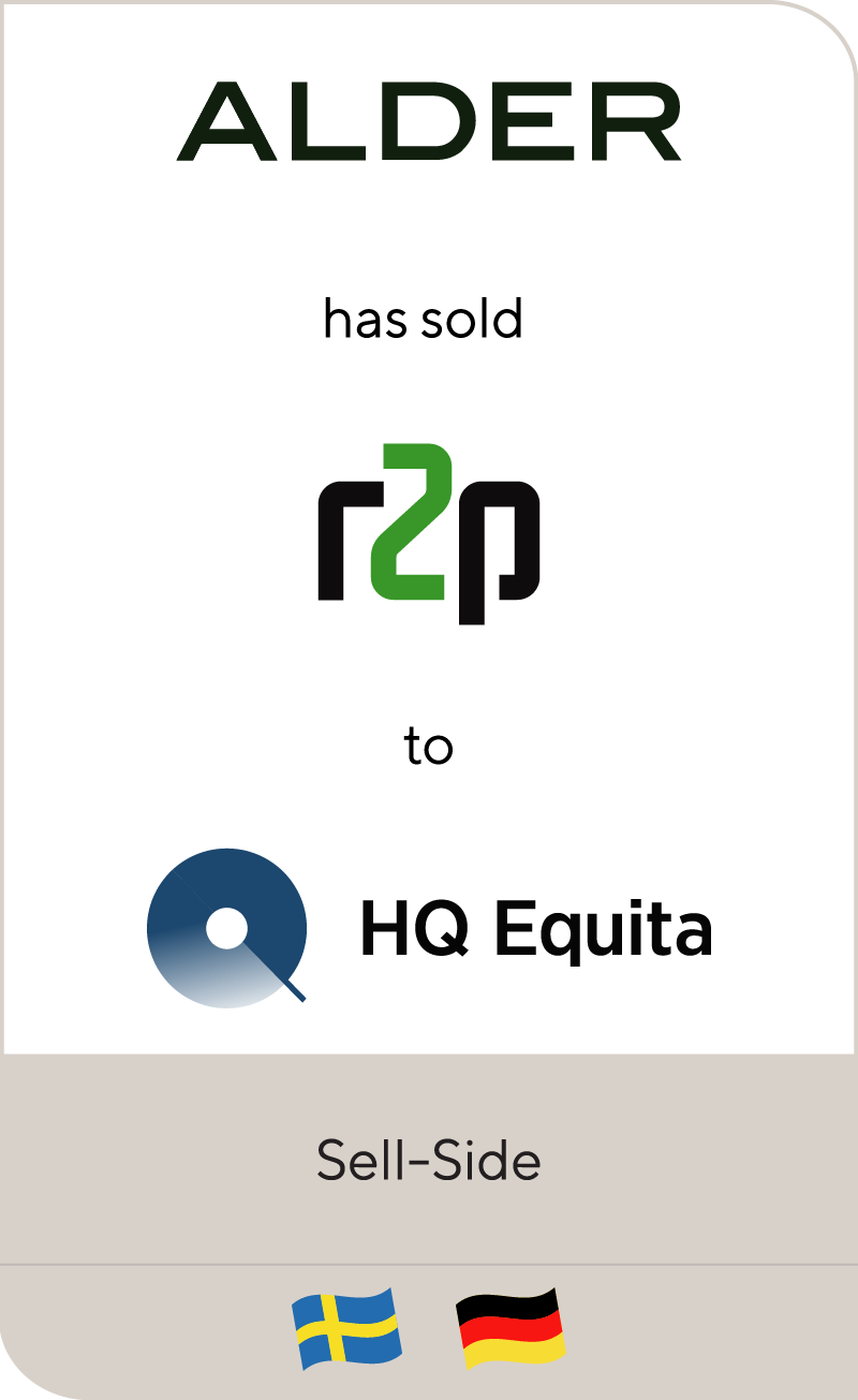 Alder has sold r2p to HQ Equita