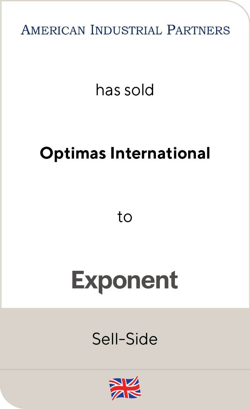 American Industrial Partners has sold Optimas International to Exponent