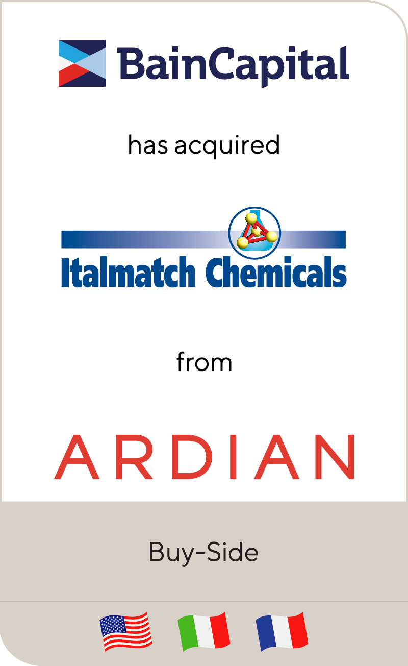 Bain Capital has acquired Italmatch Chemicals from Ardian