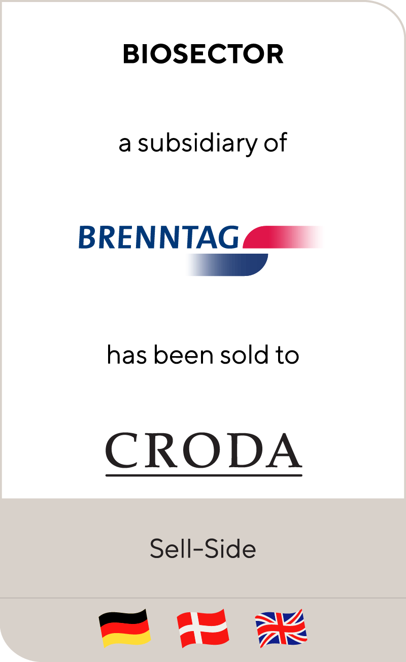 Biosector, a subsidiary of Brenntag, has been sold to Croda