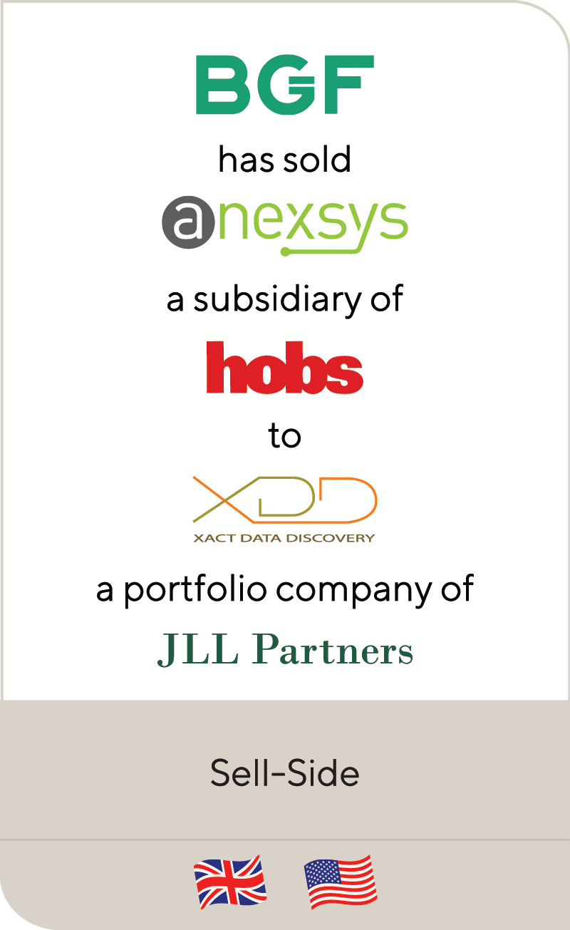 Business Growth Fund Anexsys Hobs Group Xact Data Discovery JLL Partners 2020