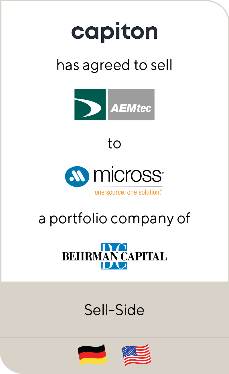 Capiton has agreed to sell AEMtec Group to Micross Components, Inc, a portfolio company of Behrman Capital