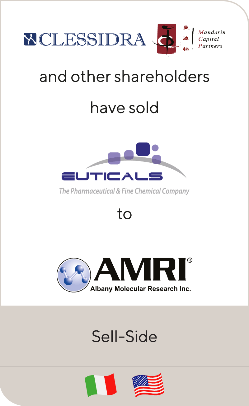 Clessidra Capital Partners, Mandarin Capital Partners, Private Equity Partners and IDEA Capital have sold Euticals to Albany Molecular Research