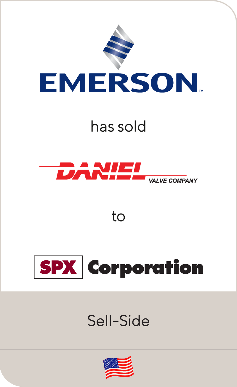 Emerson has sold Daniel Valve Company to SPX Corporation