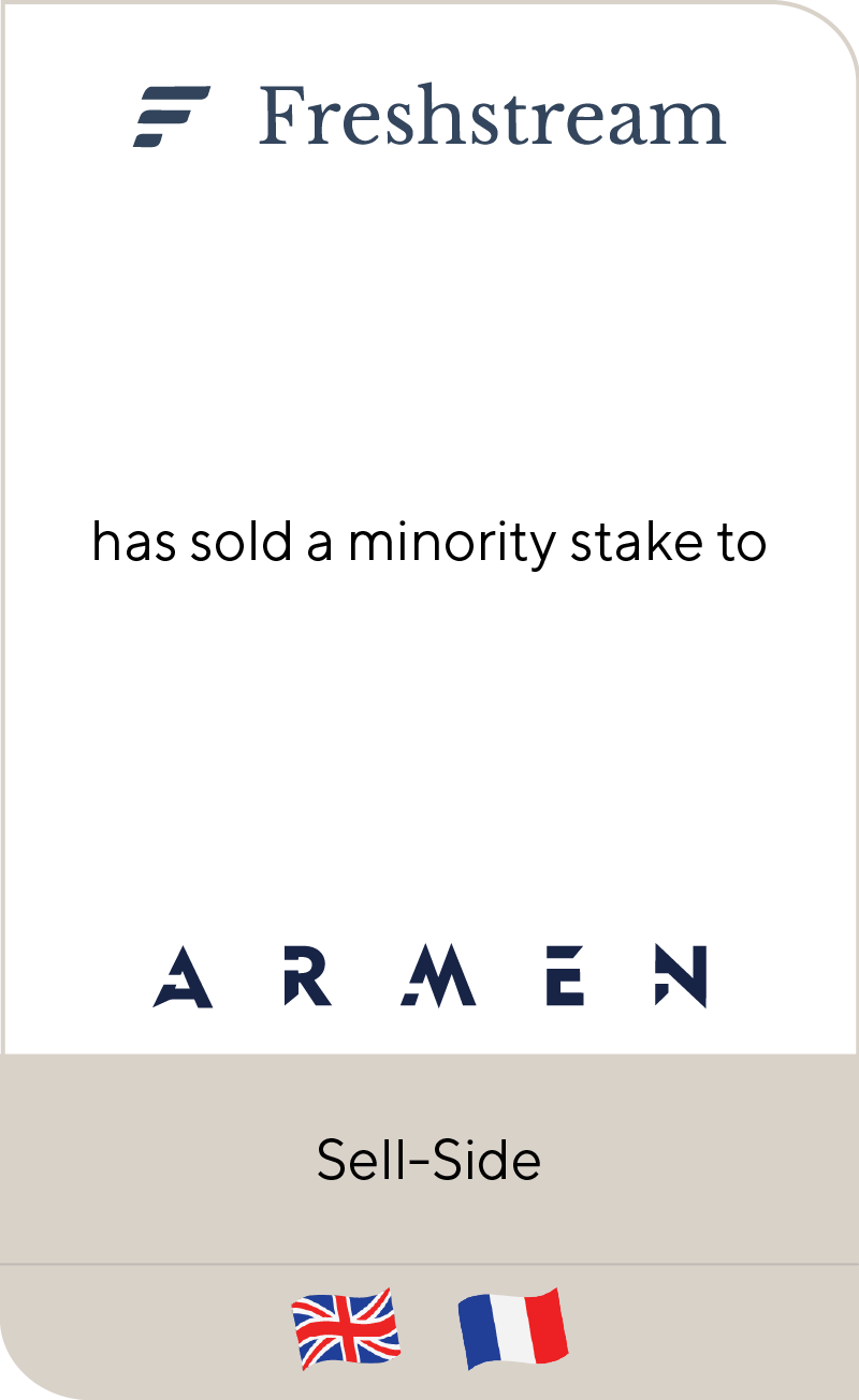 Armen has completed a minority investment in Freshstream