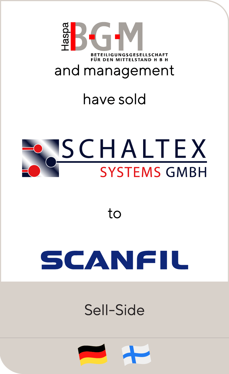 Haspa and BGM have sold Schaltex Systems GMBH to Scanfil