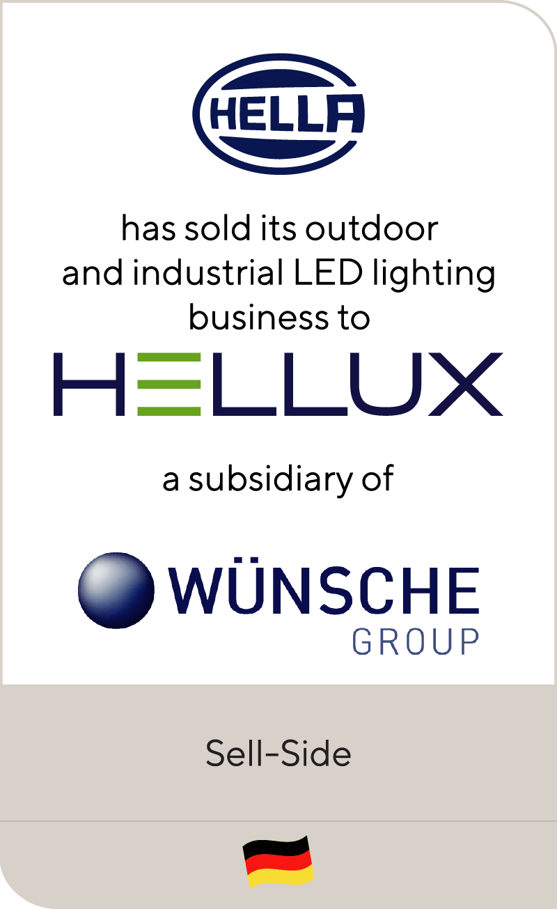 HELLA Group has sold its innovative LED outdoor and industrial lighting business to Wünsche Group