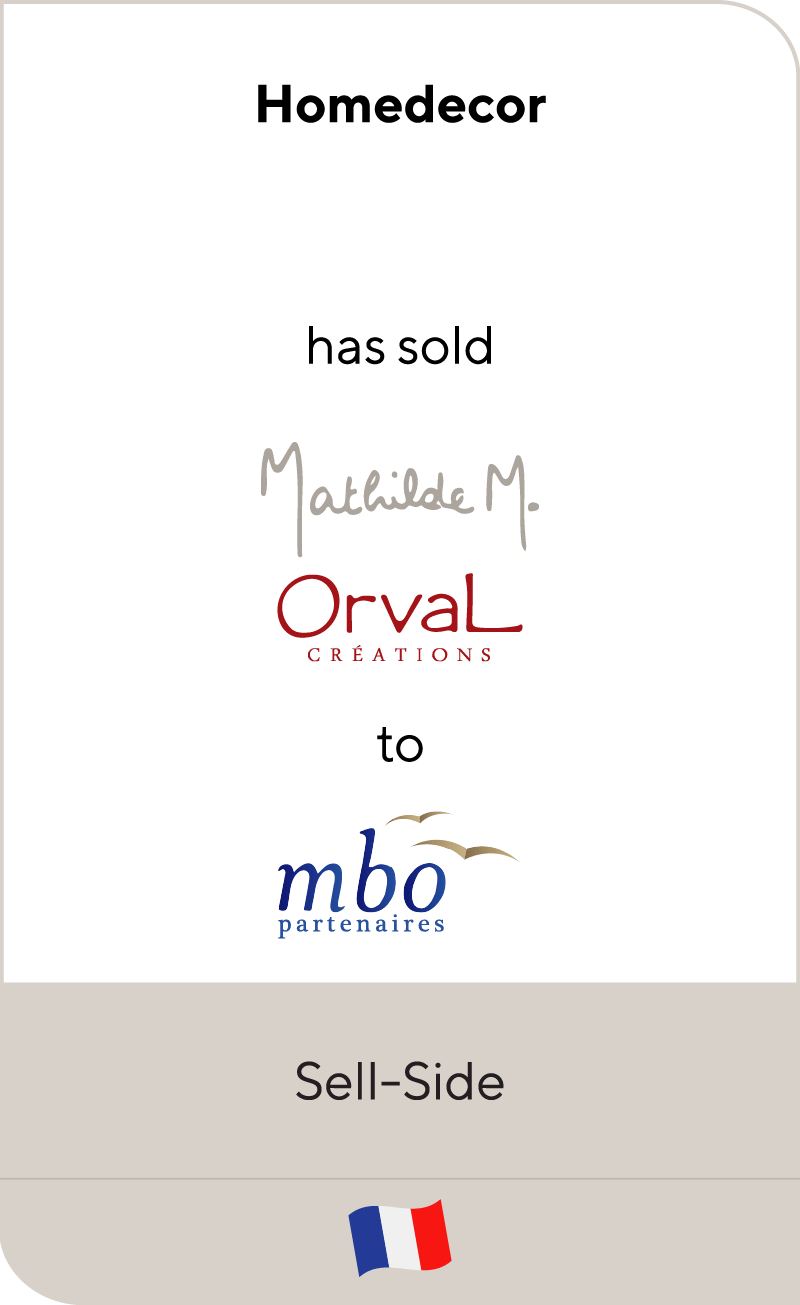 Homedecor has sold Mathilde and Orval Creations to Mbo Partenaires