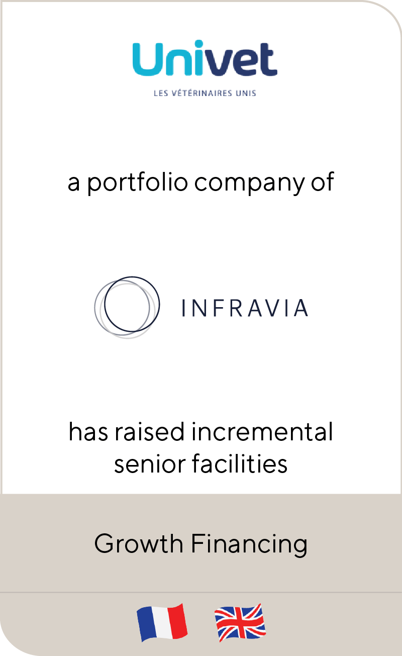Univet, an investee company of InfraVia, has raised incremental senior facilities