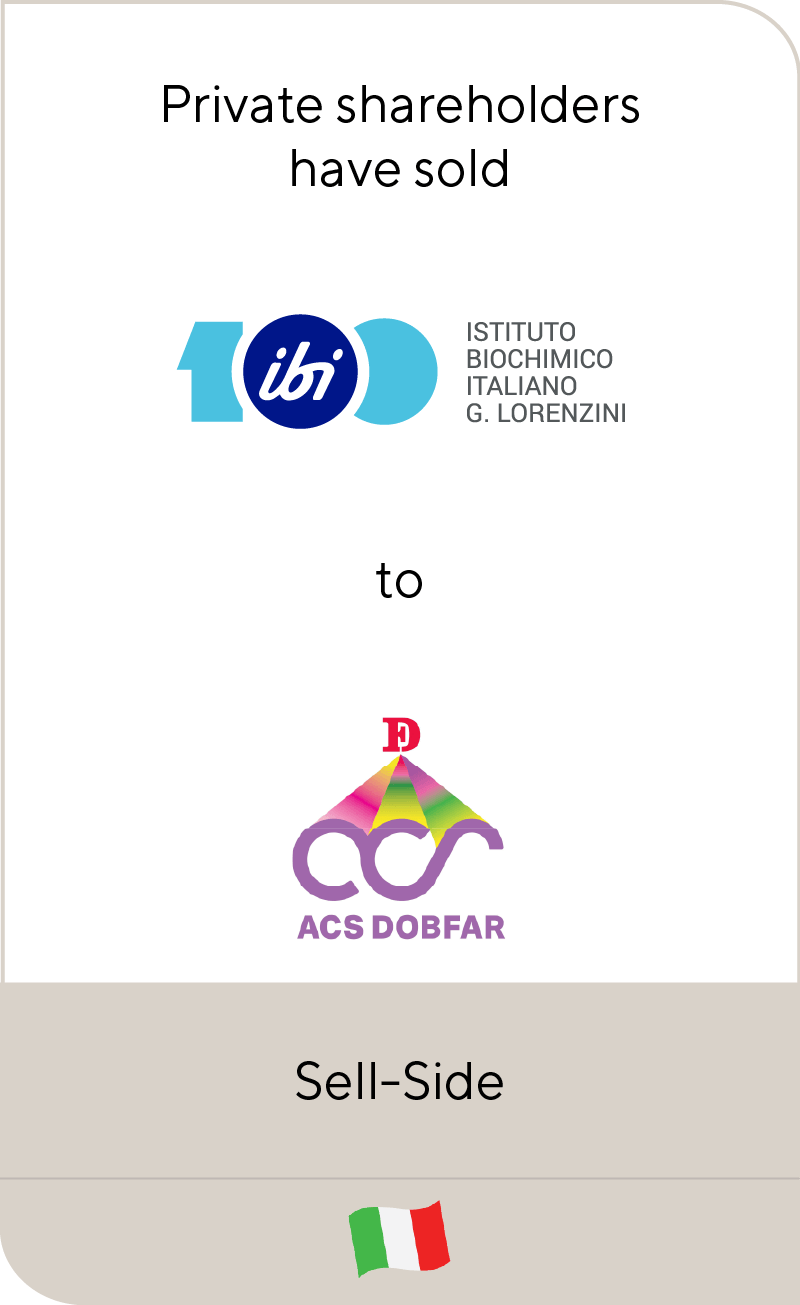 Private shareholders have sold IBI Lorenzini to ACS Dobfar