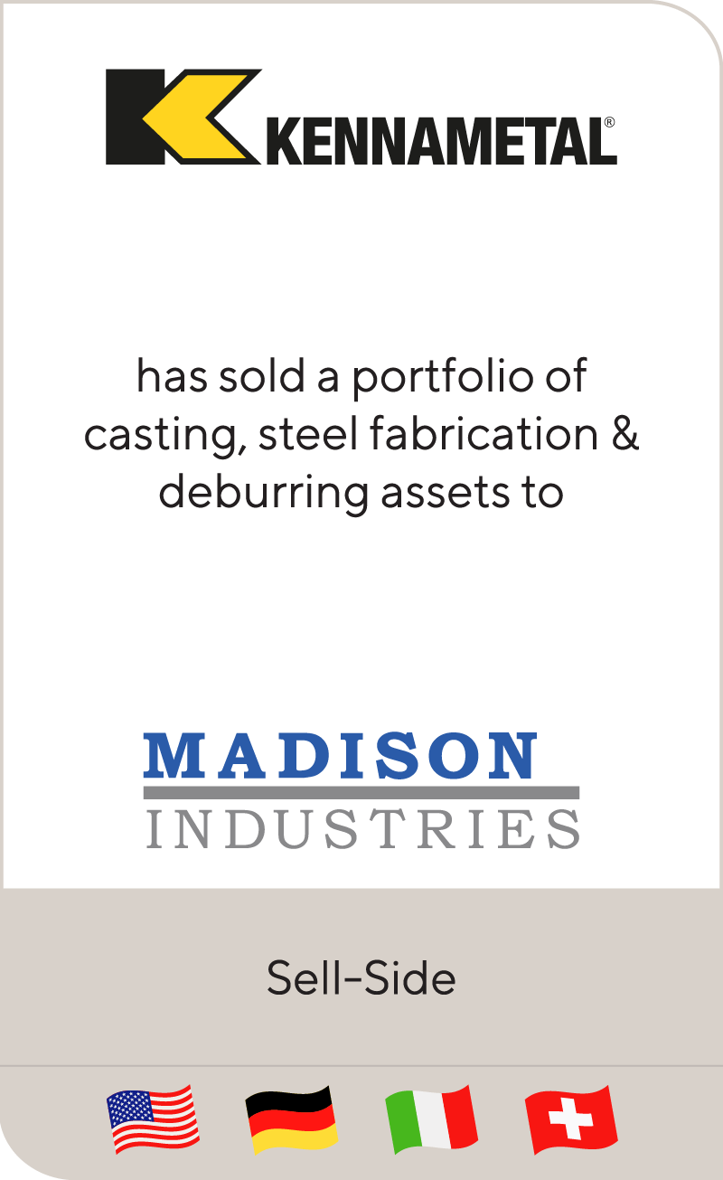 Kennametal has sold its castings, steel fabrication and deburring businesses