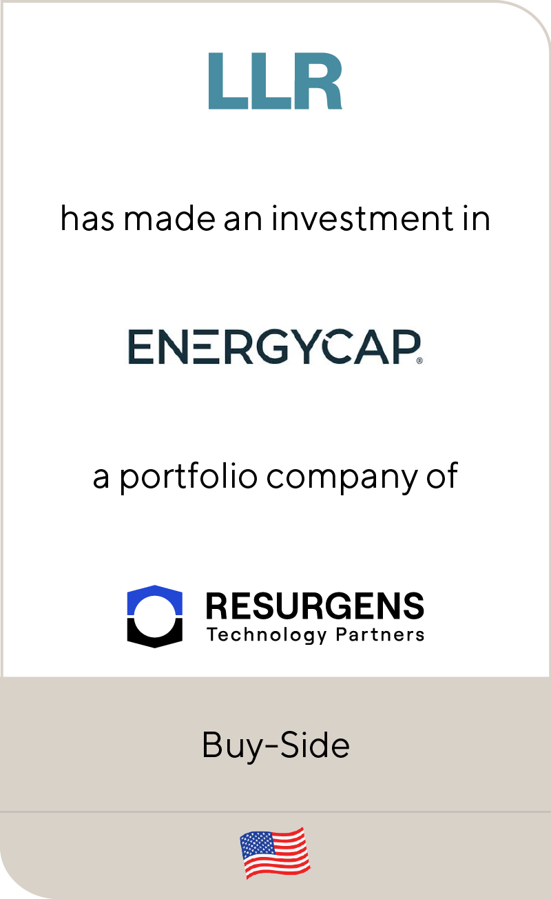 LLR Partners has made an investment in EnergyCAP, a portfolio company of Resurgens Technology Partners