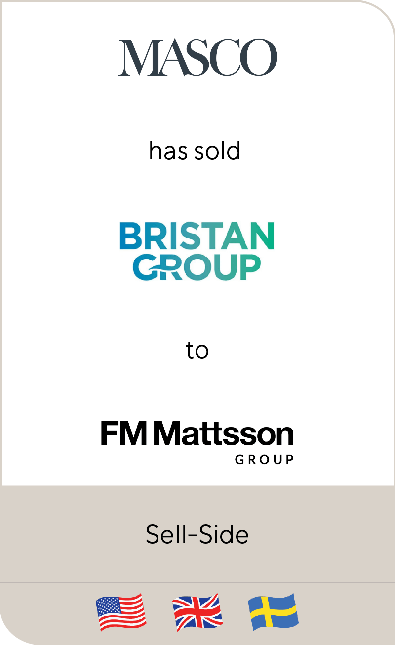 Masco Corporation has sold Bristan Group to FM Mattsson Group