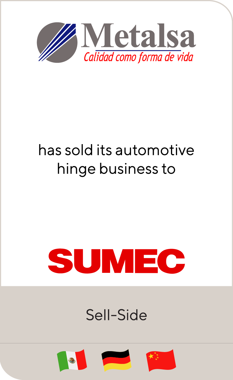 Metalsa has sold its automotive hinge business to Sumec Machinery