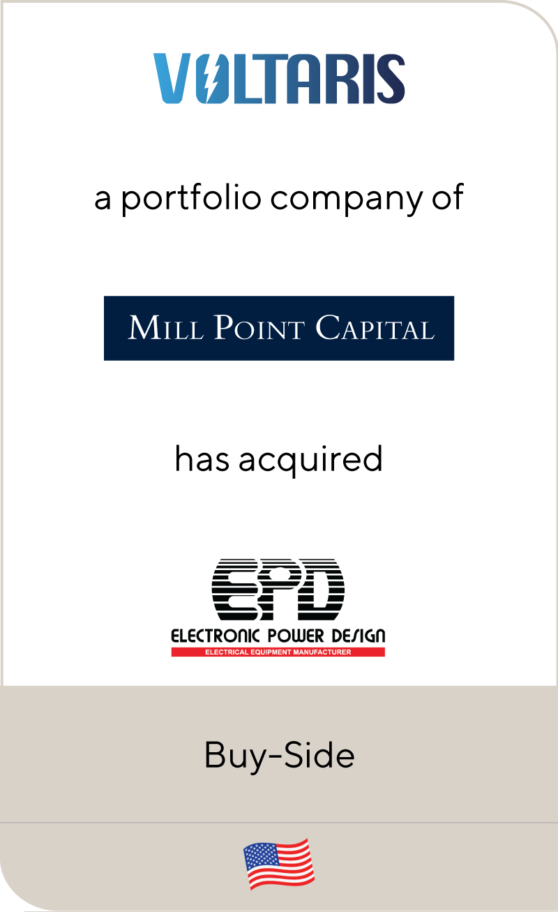 Voltaris Power, a portfolio company of Mill Point Capital, has acquired Electronic Power Design
