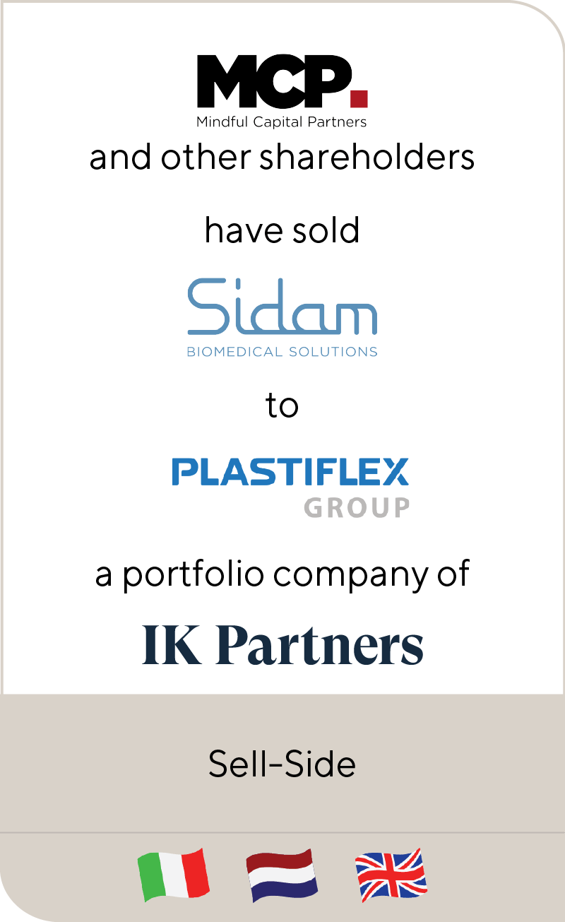 Mindful Capital Partners and private shareholders have sold Sidam Group to Plastiflex Group, a portfolio company of IK Partners