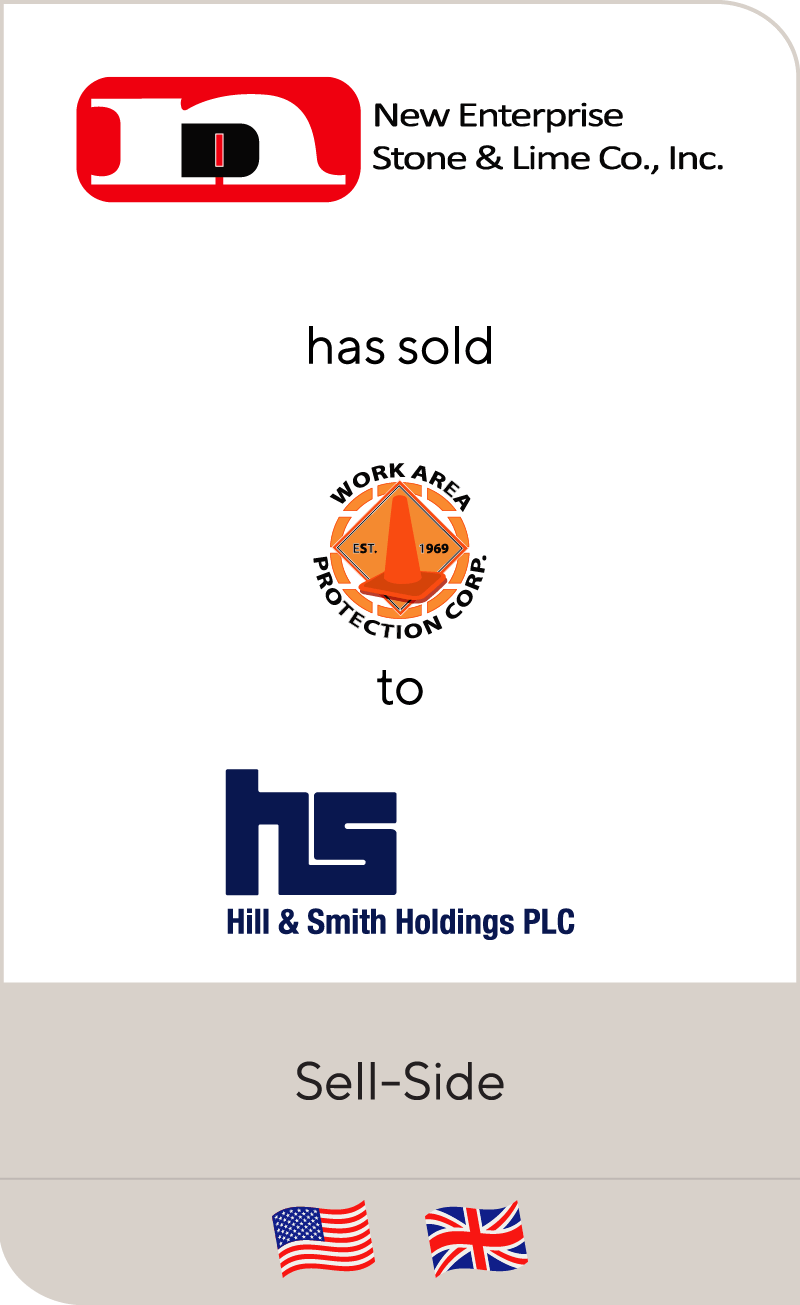 New Enterprise Stone & Lime has sold Work Area Protection to Hill & Smith Holdings