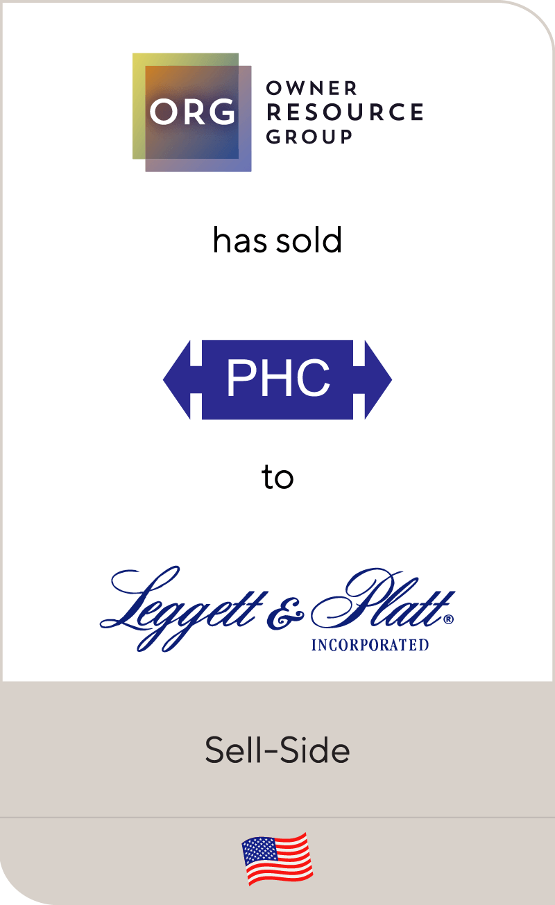 Owner Resource Group has sold Precision Hydraulic Cylinders to Leggett & Platt