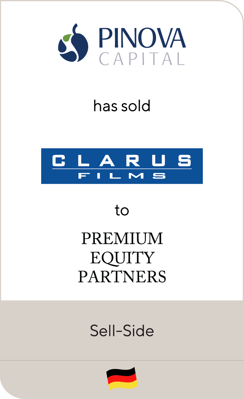Pinova Capital has sold Clarus Films to Premium Equity
