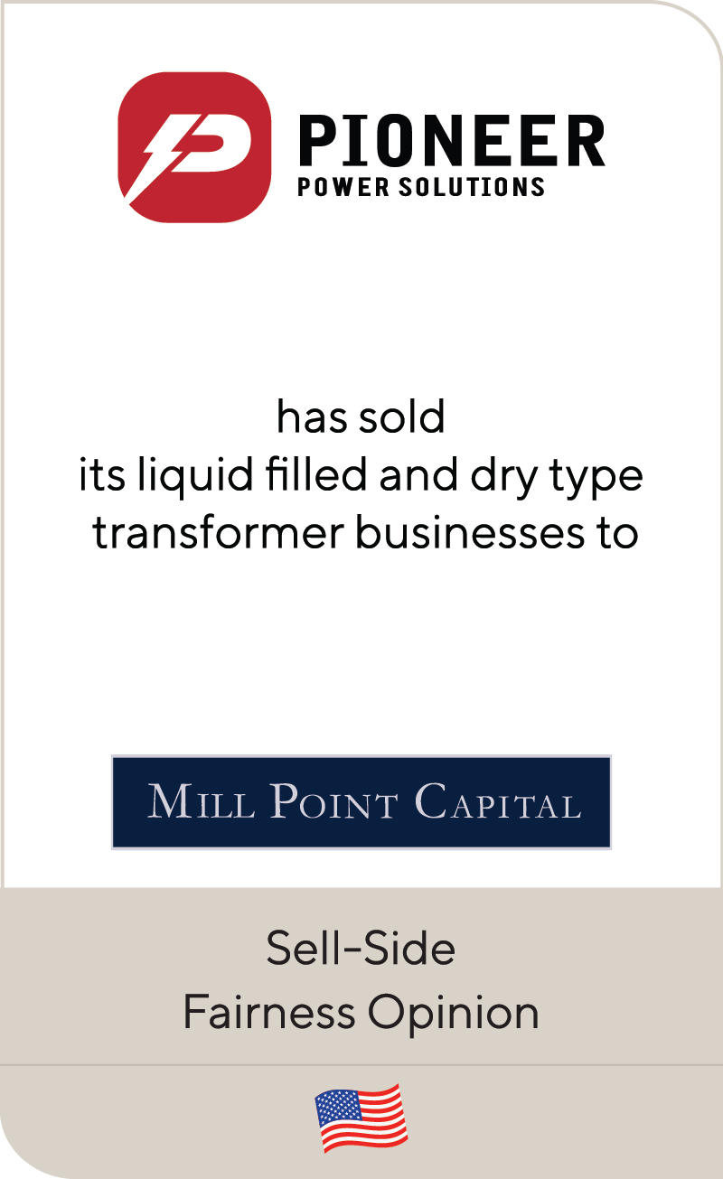 Pioneer Power Solutions Mill Point Capital 2019