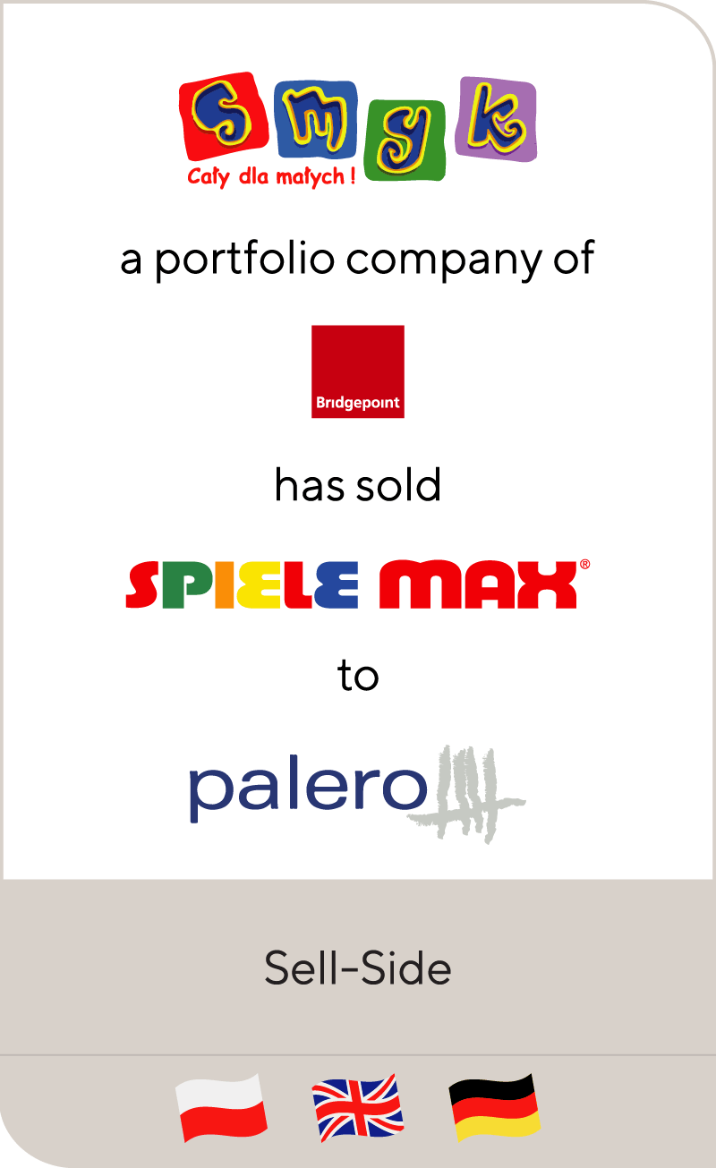 SMYK, a portfolio company of Bridgepoint, has sold Spiele Max to Palero