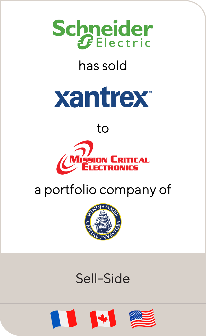 Schneider Electric has sold Xantrex's Mobile Power Assets to Mission Critical Electronics
