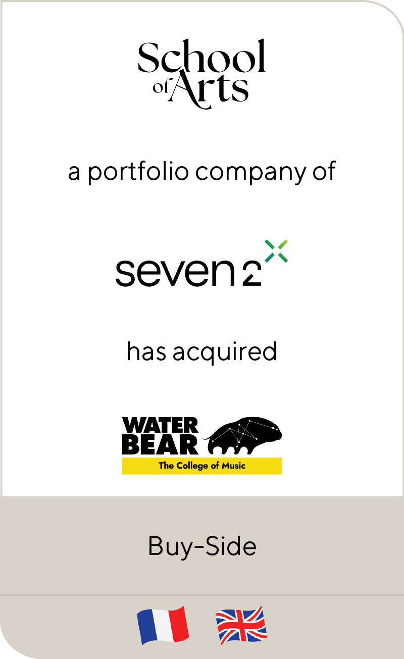 School of Arts, a portfolio company of Seven2 and Finoli, has acquired WaterBear Education