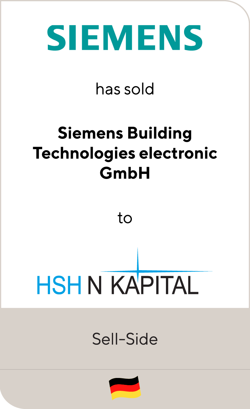 Siemens AG has sold Siemens Building Technologies electronic GmbH to HSH N Kapital
