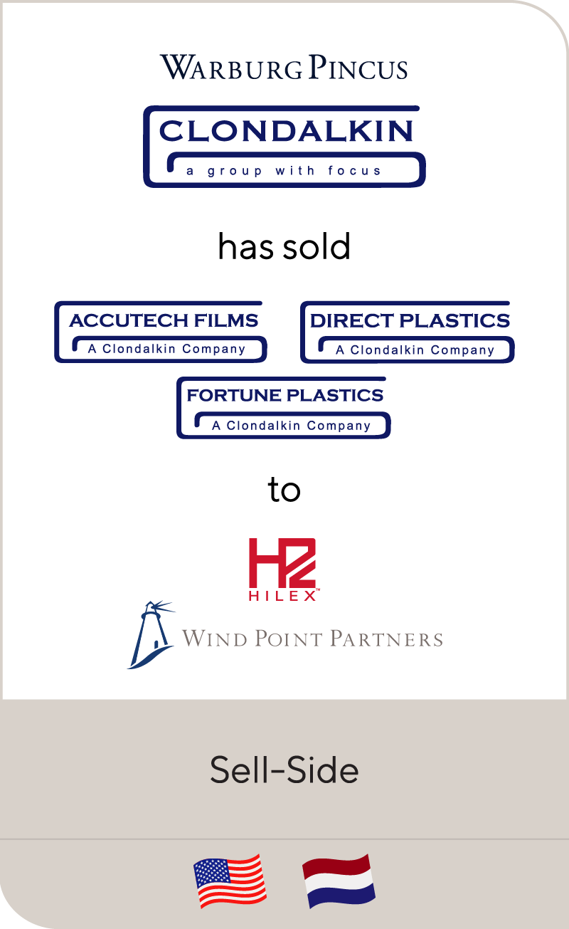 Warburg Pincus’ Clondalkin Group has sold its North American Flexible Packaging Businesses to Wind Point Partners’ Hilex Poly