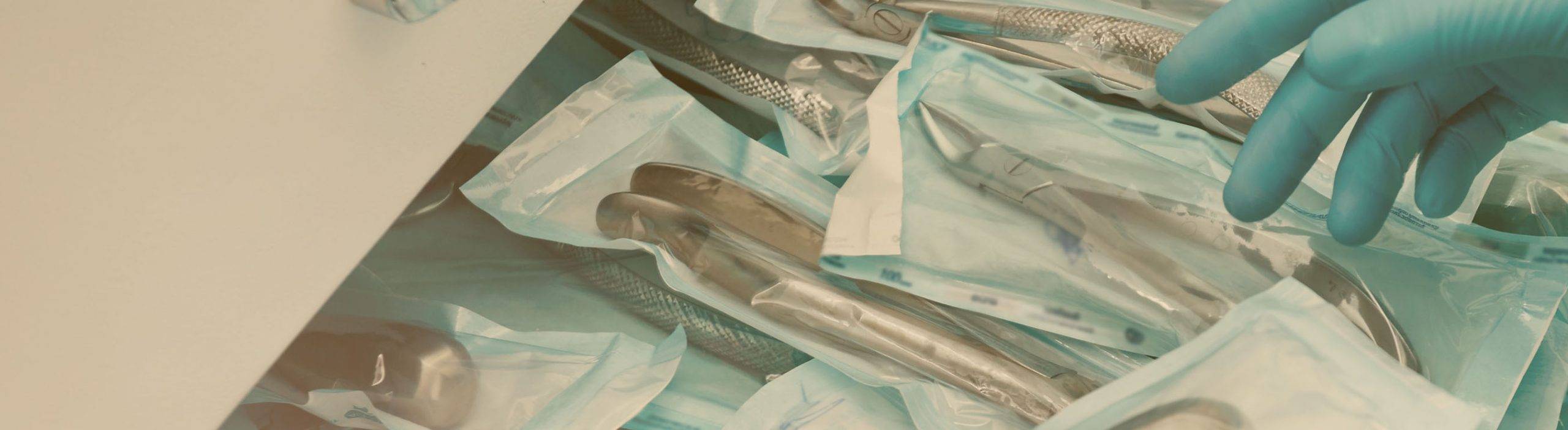 Image displays assorted packaged and manufactured medical devices